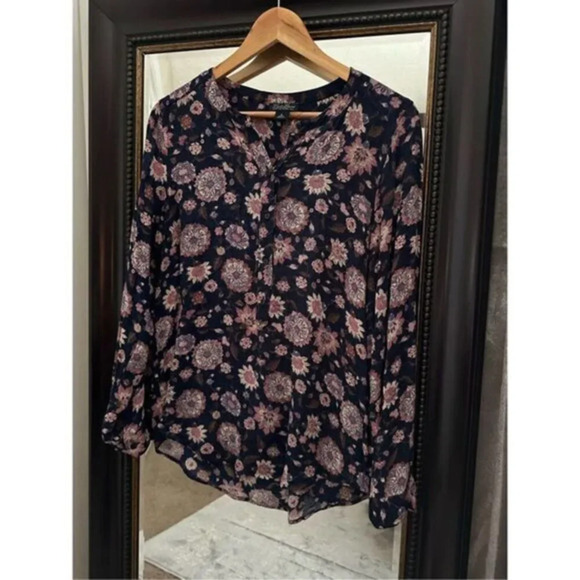 Lucky Brand Boho Long Sleeve Blouse Size Small - Picture 1 of 4